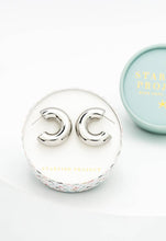 Load image into Gallery viewer, Chunky Hoop Earrings in Silver
