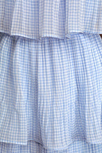 Load image into Gallery viewer, Lulu's Blue &amp; White Tiered Gingham Dress- S
