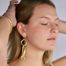Load image into Gallery viewer, Brass Studded Pyramid Bangle Bracelet
