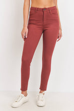 Load image into Gallery viewer, Wine Scissor Cut Skinny Jean
