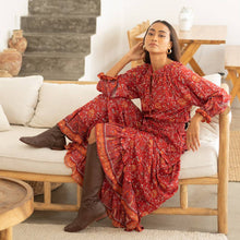 Load image into Gallery viewer, Scarlet Floral Bohemian Maxi Dress
