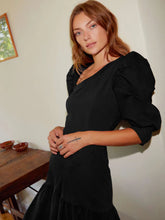 Load image into Gallery viewer, Catalina Asymmetric Neck Midi Dress - Black
