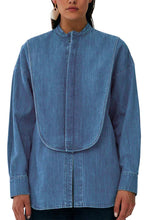 Load image into Gallery viewer, Tibi Stone Wash Tuxedo Shirt- XXS

