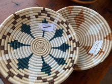 Load image into Gallery viewer, Medium Handwoven Market Basket - Teal &amp; Brown

