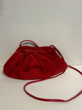 Load image into Gallery viewer, Vintage 80's Red Suede Puffy Shoulder Bag
