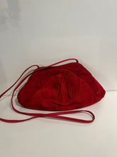 Load image into Gallery viewer, Vintage 80's Red Suede Puffy Shoulder Bag
