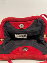 Load image into Gallery viewer, Vintage 80's Red Suede Puffy Shoulder Bag
