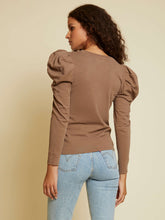 Load image into Gallery viewer, Krista Puff Sleeve Party Tee - Sahara
