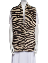 Load image into Gallery viewer, Lafayette 148 New York Zebra Print Rabbit Fur Vest
