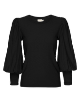 Load image into Gallery viewer, Loren Smocked Peasant Tee - Black
