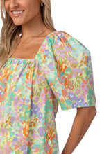 Load image into Gallery viewer, Square Neck Puff Sleeve Pastel Floral Top
