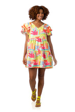 Load image into Gallery viewer, Tiered Tropical Ruffle Sleeve Dress

