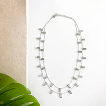 Load image into Gallery viewer, 2 Strand Rectangle Stations Necklace - Silver
