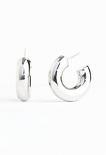 Load image into Gallery viewer, Chunky Hoop Earrings in Silver
