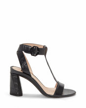 Load image into Gallery viewer, LOUISE ET CIE "Nalah" Black Croc Block Heel Sandals-6.5

