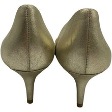 Load image into Gallery viewer, Badgley Mischka Gold Rhinestone Peep Toe - 6.5
