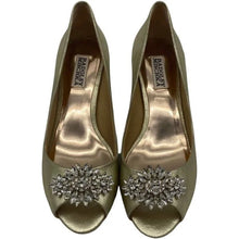 Load image into Gallery viewer, Badgley Mischka Gold Rhinestone Peep Toe - 6.5
