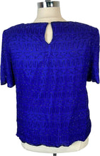 Load image into Gallery viewer, Cervelle Vintage Beaded Royal Blue Top - 1XL
