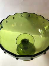 Load image into Gallery viewer, Indiana Glass Olive Green Scallop Teardrop Compote
