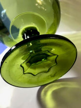 Load image into Gallery viewer, Indiana Glass Olive Green Scallop Teardrop Compote
