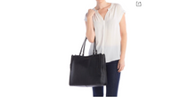 Load image into Gallery viewer, Vince Camuto Black Leather Tote Bag
