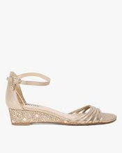 Load image into Gallery viewer, Dune London "Kayleen" Gold Wedge Sandals- 8
