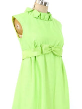 Load image into Gallery viewer, Vintage 1960s Emma Domb Lime Ruffle Bow Maxi Dress
