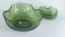 Load image into Gallery viewer, Vintage Anchor Hocking Green Glass Chip and Dip Bowls
