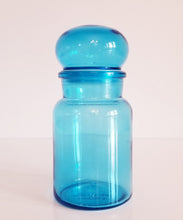 Load image into Gallery viewer, Vintage Belgium Glass Turquoise Apothecary Jar
