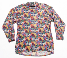 Load image into Gallery viewer, Vintage Perry Ellis License Plate All Over Print Button Up- M

