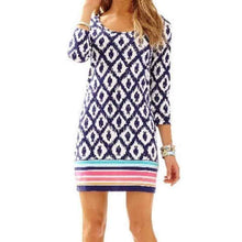 Load image into Gallery viewer, Lilly Pulitzer 3/4 Sleeve Knit Fishes Dress - Size Small

