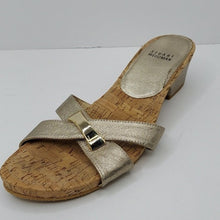 Load image into Gallery viewer, Stuart Weitzman Gold Cork Slides - Size 6.5
