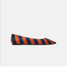 Load image into Gallery viewer, Orange Blue Stripe Flats - Size 39
