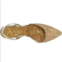 Load image into Gallery viewer, Sam Edelman Cork &amp; Gold Sling Back Heels - 8
