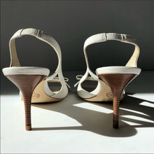 Load image into Gallery viewer, Michael Kors White Gold Studded Peep Toe - 9
