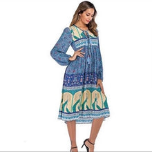 Load image into Gallery viewer, R. Vivimos Boho Peacock Dress - Size Large
