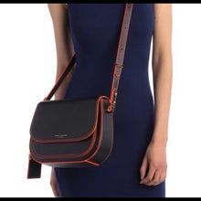 Load image into Gallery viewer, Marc Jacobs Black "Rider" Bag W/ Orange Piping
