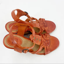 Load image into Gallery viewer, Frye Orange Gabriella Wood Cut Out Wedges - 10
