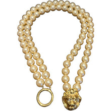 Load image into Gallery viewer, Vintage Kenneth Jay Lane for Avon Lion Head Faux Pearls Necklace
