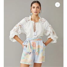 Load image into Gallery viewer, Kasia White Lace Sleeve Top - Medium
