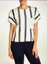 Load image into Gallery viewer, Grey By Jason Wu Ivory + Navy Stripe Top- 2
