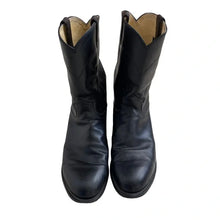 Load image into Gallery viewer, Men's Justin Black Leather Cowboy Boots - 8 EE
