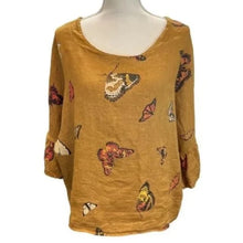 Load image into Gallery viewer, Viola Borghi Butterfly Linen Blouse- S
