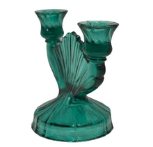 Load image into Gallery viewer, Jeanette Green Art Deco Double Candle Holder
