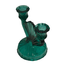 Load image into Gallery viewer, Jeanette Green Art Deco Double Candle Holder
