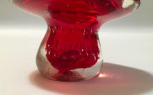 Load image into Gallery viewer, Ruby Red Glass Mushroom Controlled Bubbles Paper Weight
