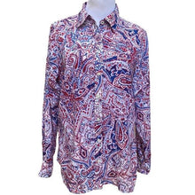 Load image into Gallery viewer, Talbots Red, White, and Blue Paisley Blouse - Small
