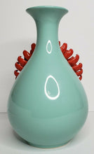 Load image into Gallery viewer, Mint Vase with 3D Red Flower
