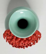 Load image into Gallery viewer, Mint Vase with 3D Red Flower
