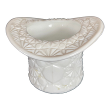 Load image into Gallery viewer, Vintage Daisy and Button Milk Glass Top Hat
